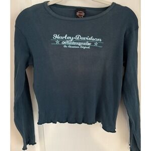 Women's HARLEY DAVIDSON Long Sleeve Shirt Biker Springfield, MO Denneys Sz Large